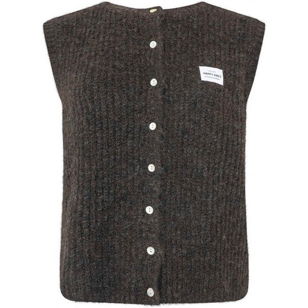 Zwillingsherz Strickweste mit Knöpfen und Patch