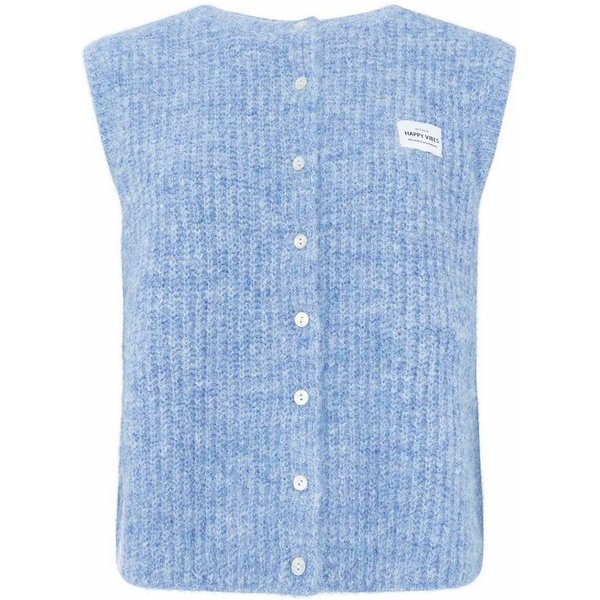 Zwillingsherz Strickweste mit Knöpfen und Patch