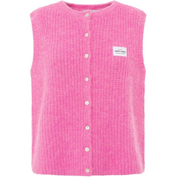 Zwillingsherz Strickweste mit Knöpfen und Patch