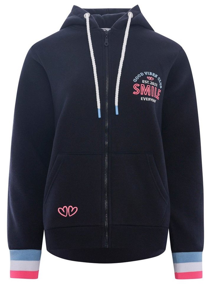 Zwillingsherz Sweatjacke Kapuze, Langarm, Stickerei am Rücken, Langarm, Reißverschluss – Bild 2 von 5