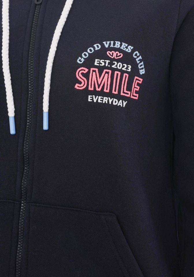 Zwillingsherz Sweatjacke Kapuze, Langarm, Stickerei am Rücken, Langarm, Reißverschluss – Bild 4 von 5