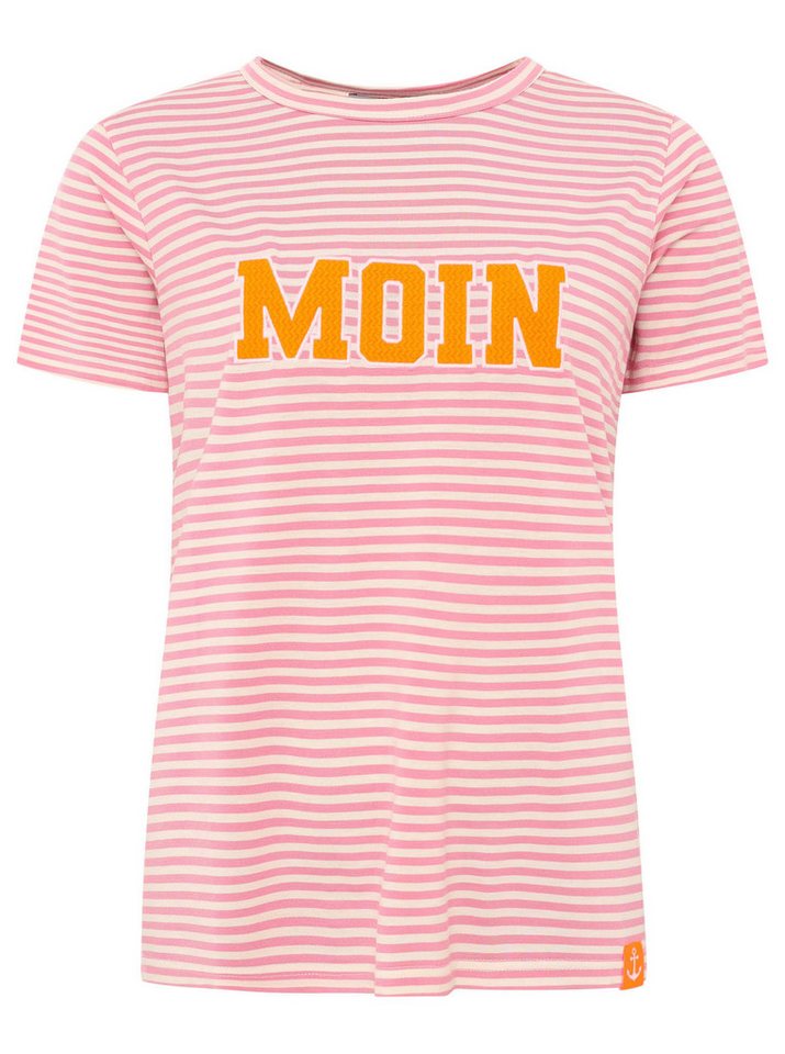 Zwillingsherz T-Shirt "Anker Moin" gestreift, gestickter Schriftzug, maritim, Rundhals – Bild 2 von 5