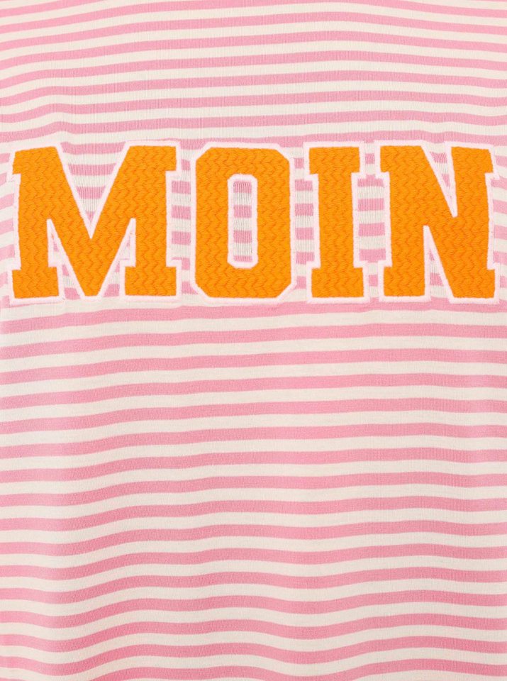 Zwillingsherz T-Shirt "Anker Moin" gestreift, gestickter Schriftzug, maritim, Rundhals – Bild 5 von 5