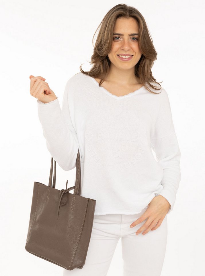 Zwillingsherz Tragetasche Ledershopper "Small", mit Schulterhenkel und Bindeband – Bild 2 von 3