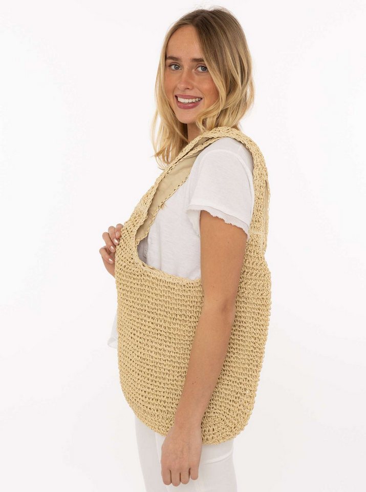Zwillingsherz Tragetasche "Shopper", geflochtenes Material, Schulterhenkel – Bild 2 von 3