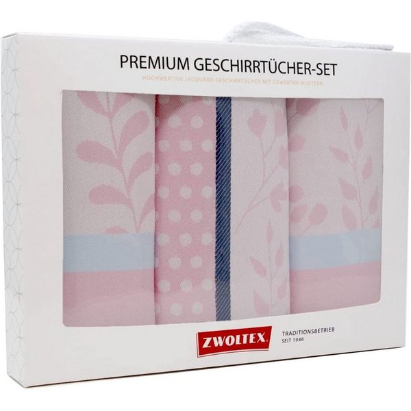 Zwoltex Geschirrtuch Hochwertiges Jacquard Geschirrtücher Geschenkset aus 100% Baumwolle, fusselfrei und machinenwaschbar - Küchentücher 70x50