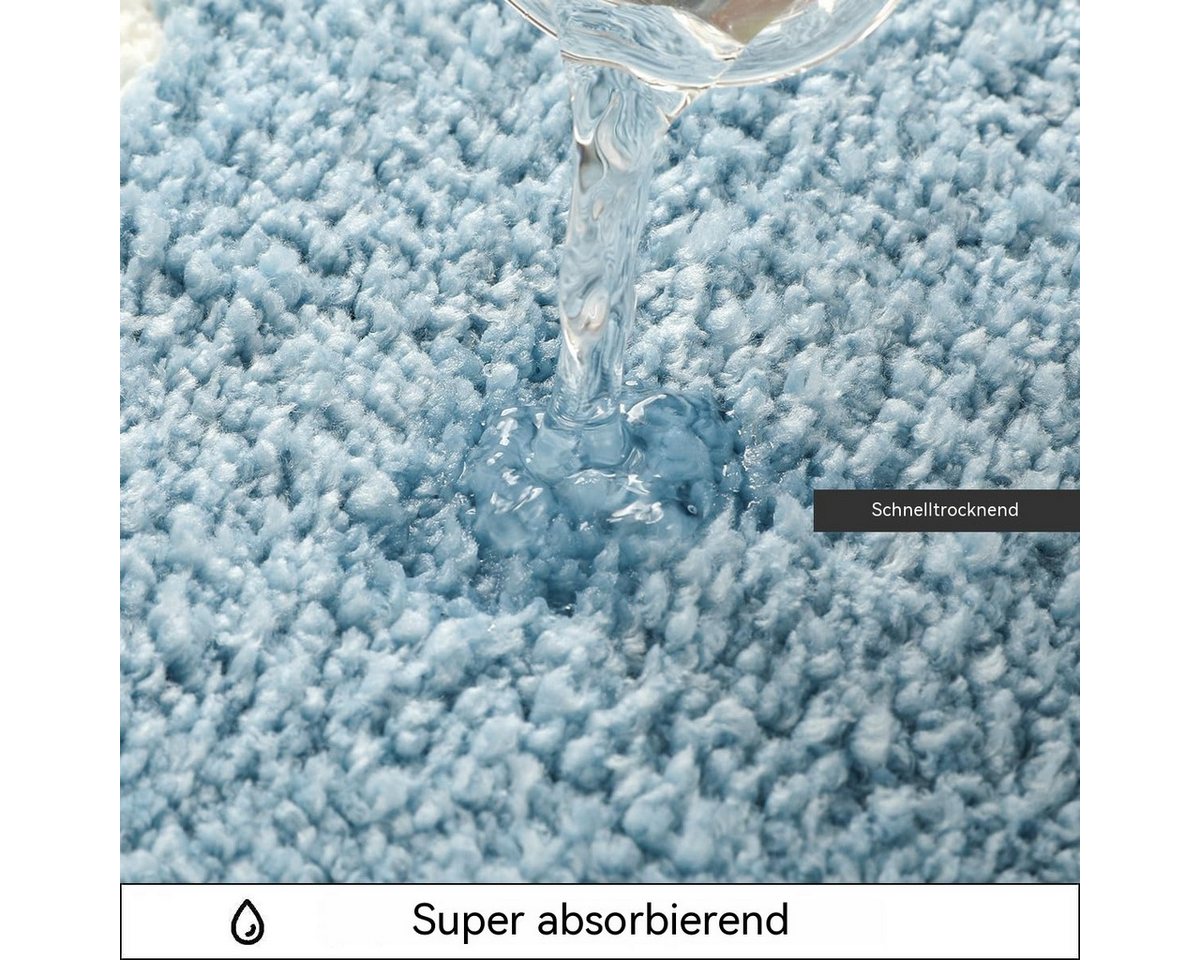 Zyronn Badematte Niedlicher Badezimmerteppich mit Meeresmotiv, super saugfähig,40x60cm, Rutschfester,flauschiger Teppich,geeignet für Duschräume,Schlafzimmer – Bild 3 von 5