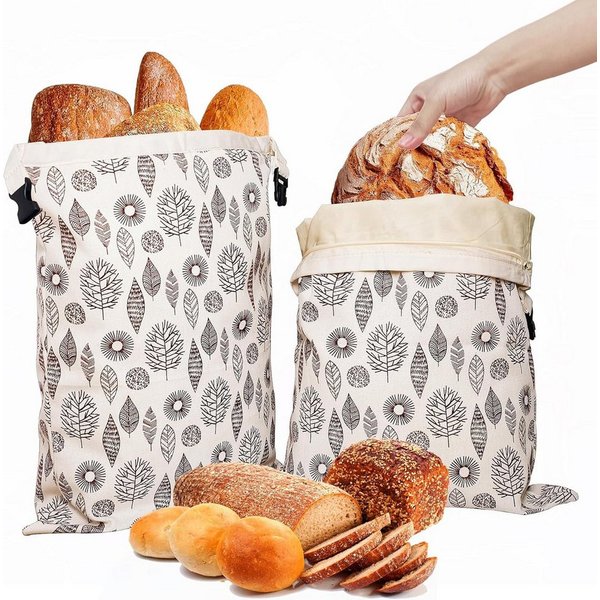 Zyronn Brottasche 2er Wiederverwendbare Bienenwachs Brotbeutel 43cm×33cm, (2-tlg)