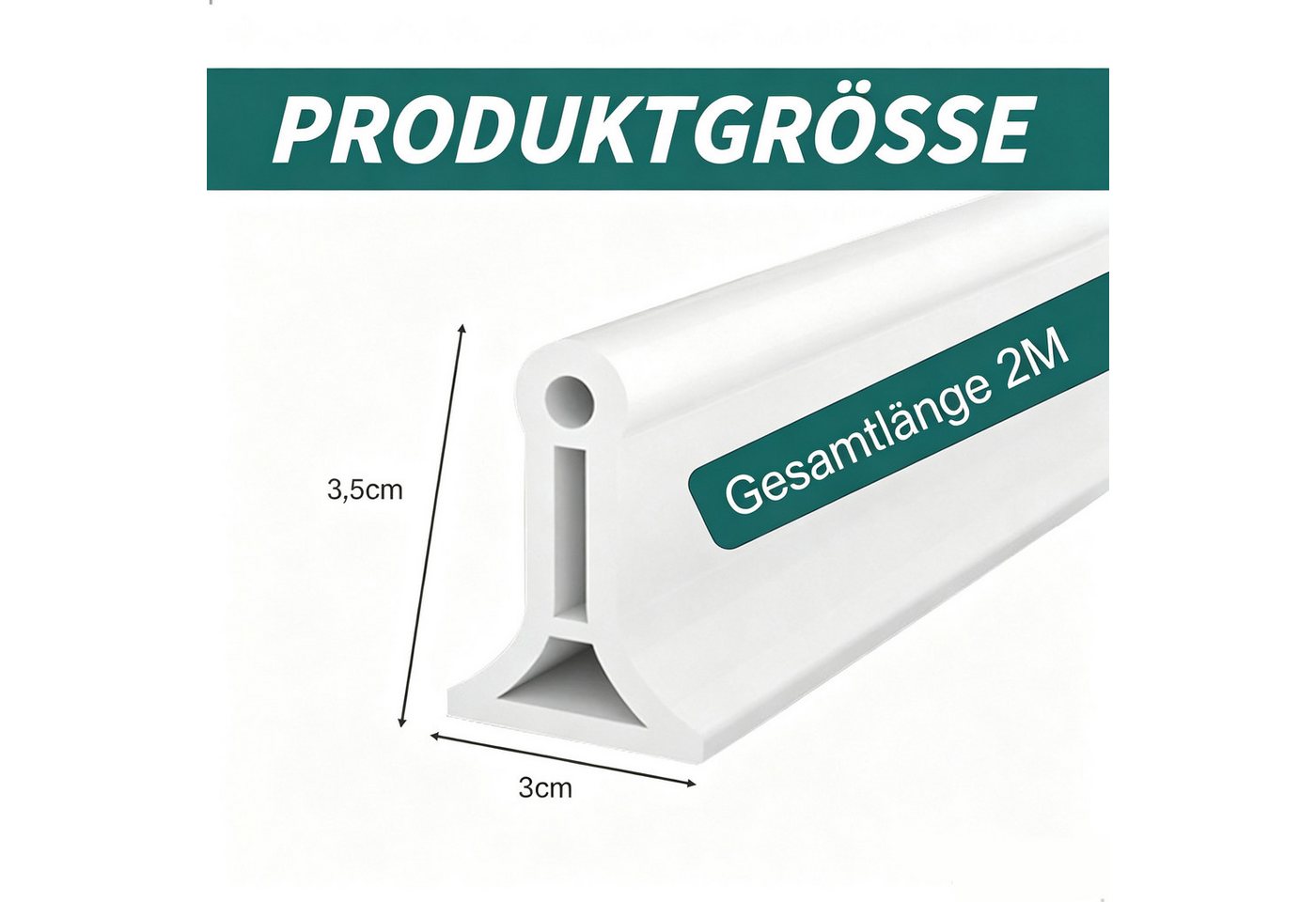 Zyronn Duschdichtung Gummi-Duschdichtung, Spritzschutz-Wasserleiste, 200 × 3 × 3,5 cm, für Küche, Badezimmer und Duschkabine – Bild 2 von 5