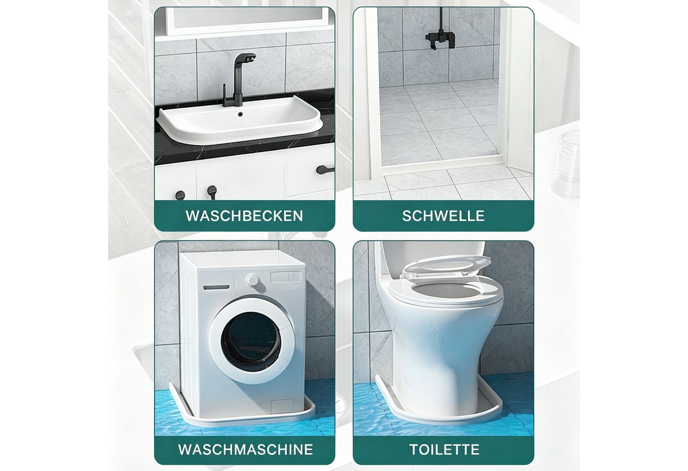 Zyronn Duschdichtung Gummi-Duschdichtung, Spritzschutz-Wasserleiste, 200 × 3 × 3,5 cm, für Küche, Badezimmer und Duschkabine – Bild 4 von 5
