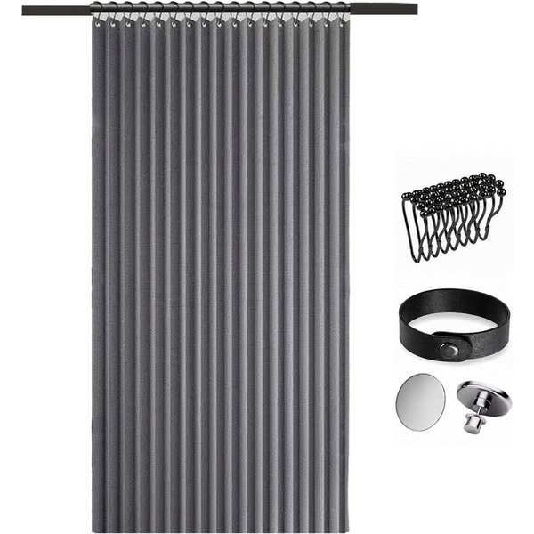 Zyronn Duschvorhang Magnet Duschvorhang Leinenoptik – Wasserabweisend, Faltbar Breite 100 cm (1-tlg), Raumteiler für Badezimmer, Dusche & Schlafzimmer
