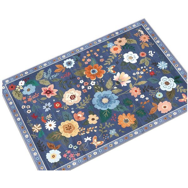 Zyronn Fußmatte Schmutzfangmatte Innen, Fussmatte, Blumenmuster, Vintage Teppiche, Eingangstürmatte für Flur Eingangsbereich Küche