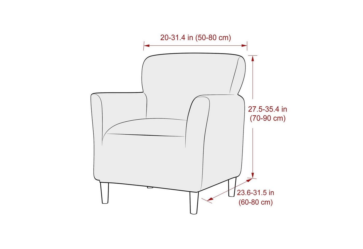 Zyronn Relaxsesselhusse Sesselhusse Bezug, Sessel Überzug mit Armlehnen – Dehnbarer, Sesselbezug Stretch aus Weichem Strickstoff, Waschbarer Bezug – Bild 2 von 5