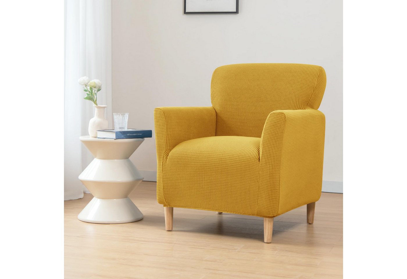 Zyronn Relaxsesselhusse Sesselhusse Bezug, Sessel Überzug mit Armlehnen – Dehnbarer, Sesselbezug Stretch aus Weichem Strickstoff, Waschbarer Bezug – Bild 3 von 5