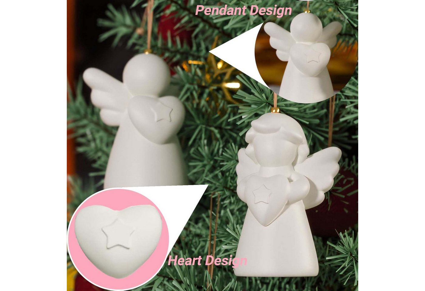 Zyronn Silikonform 2 Stück 3D Silikonform Engel Silikonform Weihnachten Gips, (2-tlg) – Bild 5 von 5