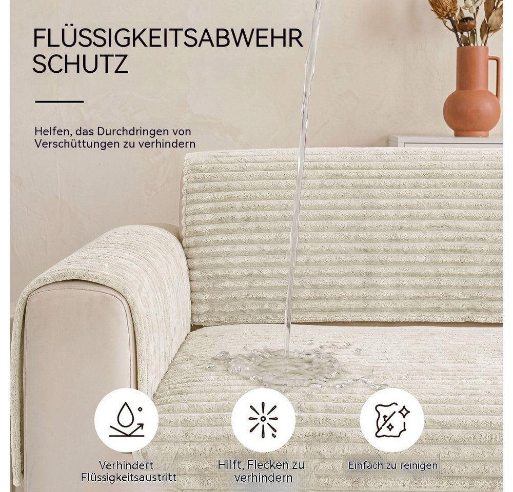 Zyronn Sofaschoner Wasserdicht Sofa Überzug Dicke Sofabezug, Kratzfest Hund Katze, Sofaschoner, Rutschfester Sofa Cover Couch Überzug – Bild 4 von 5