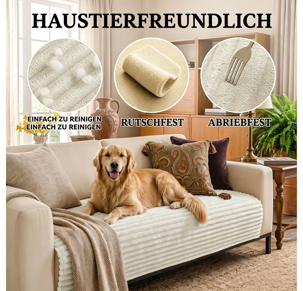 Zyronn Sofaschoner Wasserdicht Sofa Überzug Dicke Sofabezug, Kratzfest Hund Katze, Sofaschoner, Rutschfester Sofa Cover Couch Überzug – Bild 5 von 5