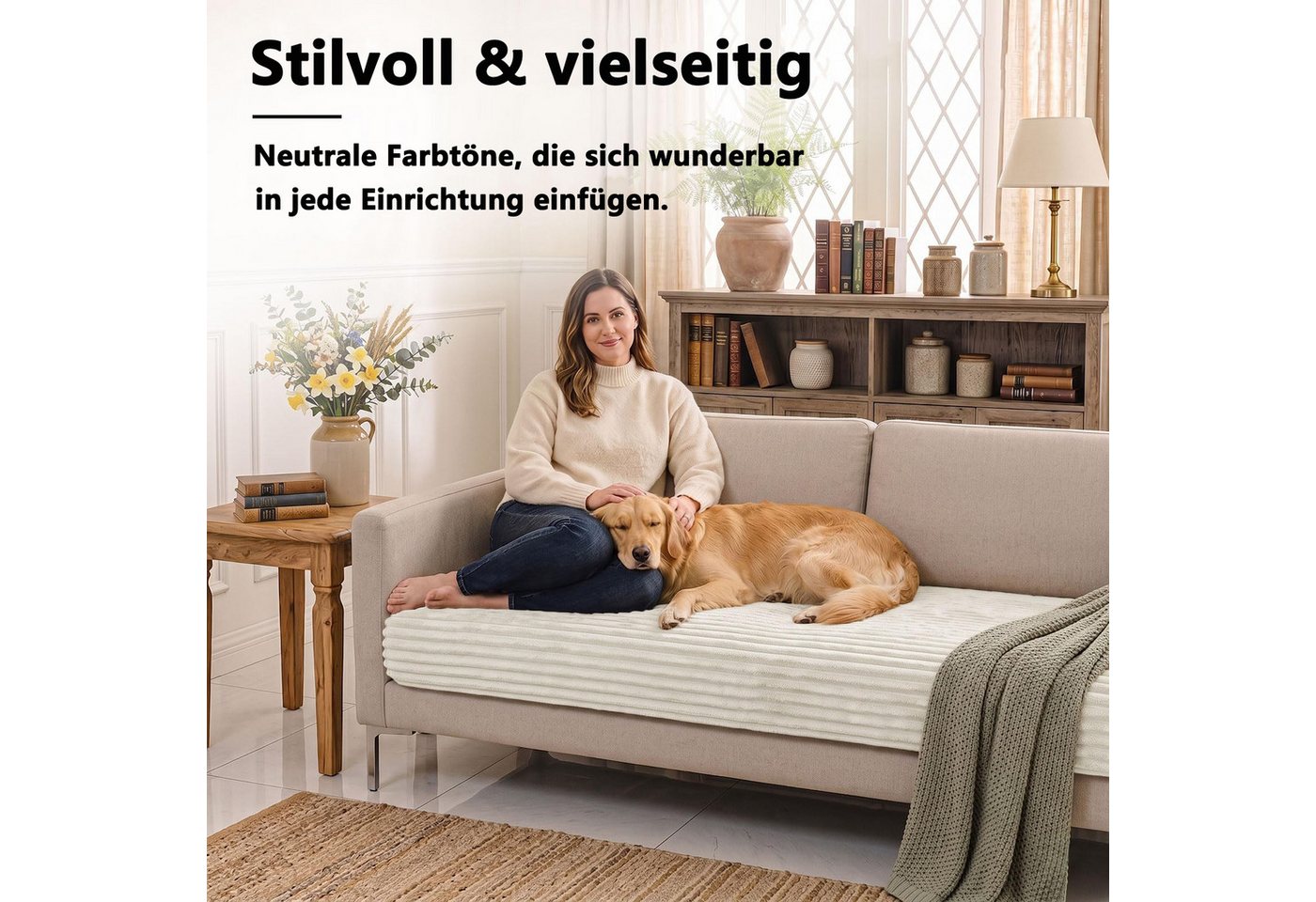 Zyronn Sofaschoner Wasserdicht Sofa Überzug Dicke Sofabezug, Kratzfest Hund Katze, Sofaschoner, Rutschfester Sofa Cover Couch Überzug – Bild 2 von 5